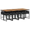 vidaXL Garden Dining Set Black and brown with cream white cushions - 3 of 4