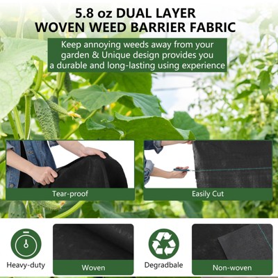 Black Double Layer 4 x 100FT Woven Landscape Fabric
