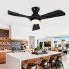 TOBILI 42 Inch Black Ceiling Fan with Lights Flush Mount Ceiling Fan, ABS Blades Modern Outdoor Ceiling Fans for Bedroom/Farmhouse/Patio/Indoor - 3 of 4
