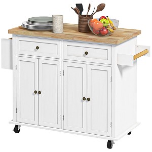 Modern Rolling Kitchen Island Cart with Spice Rack - 1 of 4