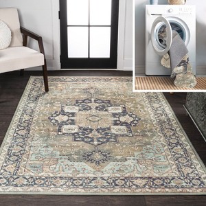Maris Ornate Medallion Washable Area Rug - JONATHAN Y - 1 of 4