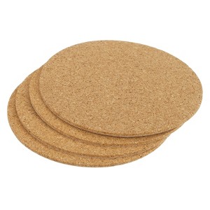 Unique Bargains Cork Durable Heat Resistant Round Coasters for Tableware - 1 of 4