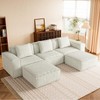 Dolonm 118"Modular Combination Sofa Convertible Boneless Compression Sofa Bed,Seats and Foot Pedal - 3 of 4