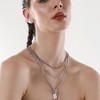 SOHI Women's Metallic Silver The Interlock Charm Multi-Layer Necklace - 4 of 4