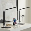360 Lighting Jett 16 1/2" High Small Modern Desk Lamps Set of 2 USB Port Night Light LED Black Metal Home Office Living Room Charging Bedroom Bedside - 2 of 4