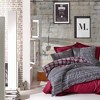 Sussexhome Masculine Collection Duvet Cover Set | Red, Full Size Duvet Cover, 1 Duvet Cover, 1 Fitted Sheet and 2 Pillowcases - 2 of 4