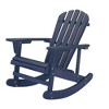 34.50INCH,Adirondack Rocking Chair Solid Wood Chairs Finish Outdoor Furniture for Patio,Navy Blue - 2 of 4