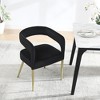 Elegant Hollow Backrest Velvet Chair – Perfect for Small Spaces, Comfortable and Easy to Assemble - 3 of 4