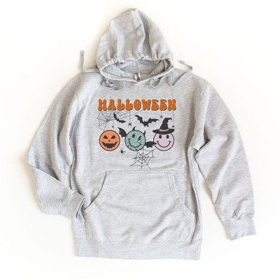 Simply Sage Market Women's Graphic Hoodie Halloween Smiley Faces