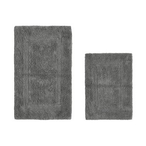 Lux Premium 100% Cotton Tufted Solid Reversible 2 PC Bath Rug Set – Ultra-Soft, Water-Absorbent, Durable, Machine Washable Bathroom Rug - 1 of 4