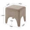 VANOMi Set of 2 Boucle Upholstered Ottomans–Footrests, Makeup Stools, Shoe Benches - 3 of 4