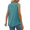 Women's Tank Tops Loose Fit Pleated Square Neck Sleeveless Tops Shirts Curved Hem Summer Outfit - 3 of 4
