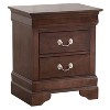 HomeStock Cappuccino Nightstand with Two Drawers, 24x21x16 Classic Bedside Storage Table with Warm Finish and Easy Use - 2 of 4