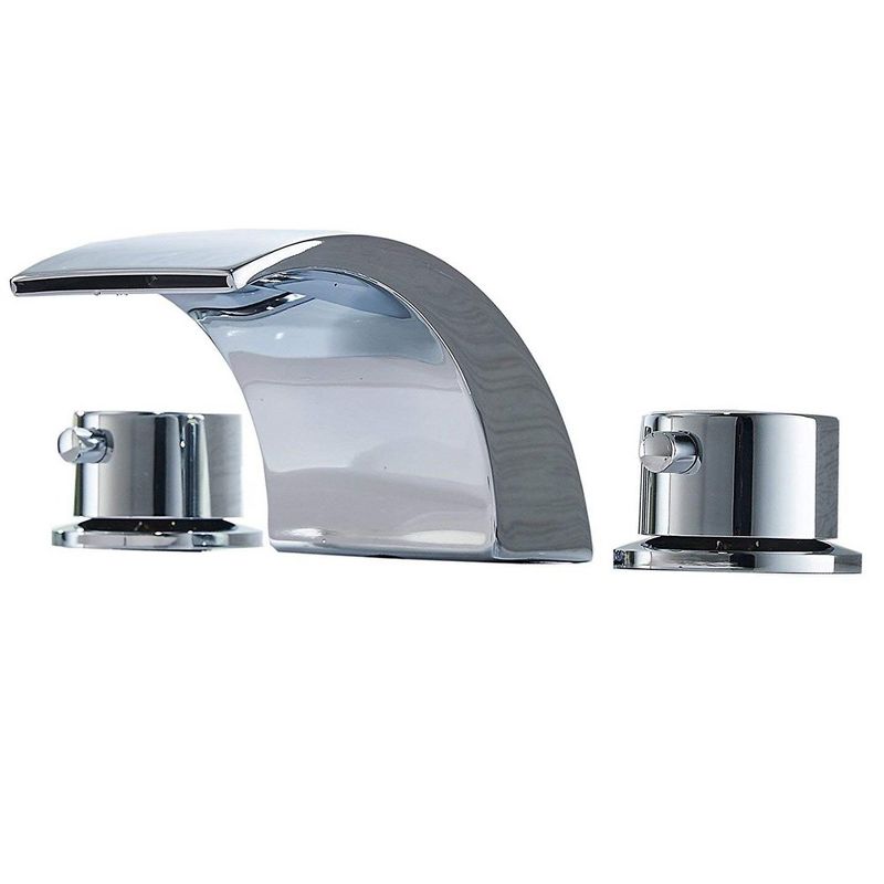 BWE 8 in. Widespread 2-Handle Bathroom Faucet With Led Light in Polished Chrome, 1 of 8