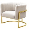 TOV Furniture Magnolia Spotted Cream Chair with Gold Base - 3 of 4