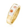 Ross-Simons 0.20 ct. t.w. Multicolored Sapphire and White Enamel Ring in 18kt Gold Over Sterling - 3 of 4
