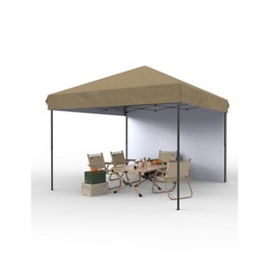 10x10 Pop Up Canopy Tent with Sidewall, One-Button Setup, Adjustable Height, Roller Bag & Sandbags, for Patio, Beach, Garden, Camping & Party Use - 1 of 4