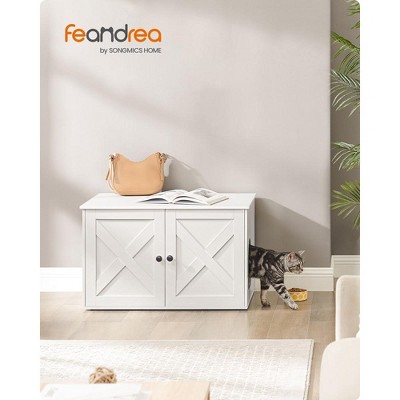 Feandrea Hidden Cat Litter Box Enclosure Litter Box Furniture with Removable Divider Indoor