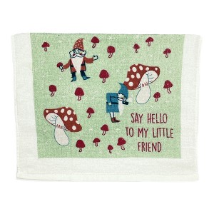Say Hello to My Little Friend Funny Gnome Tea Towel - Crazy Dog Tea Towel - 1 of 4