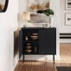 CorLiving Lysander Storage Bar Cabinet with Fluted Doors Black: Laminated Surface, MDF Frame, Divided Fixed Shelves - 2 of 4