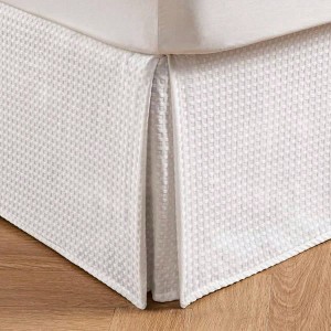 Pleated Waffle Weave Bed Skirt, 16 Drop, White, TwinXL, Machine Washable (39x 80in) - 1 of 1