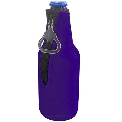Neoprene Bottle Cooler Sleeves for 12oz Bottles with Bottle Opener- 1-Pack - Blank Design - Dual Sided Insulation Keeps Your Drinks Cool
