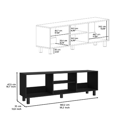Carter Black Manufactured Wood TV Stand and Coffee Table Set