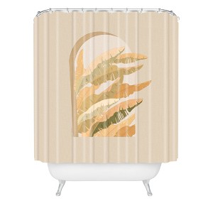 Iveta Abolina Sorrento Sunset Shower Curtain Brown - Deny Designs: Polyester Microfiber, Botanical Pattern, Machine Washable - 1 of 3