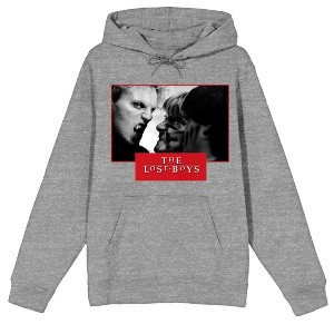 Lost Boys Screenshot Art Long Sleeve Gray Heather Women's Hooded Sweatshirt - 1 of 3