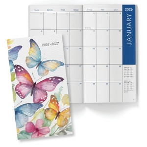 2-Year Monthly Pocket Planner, 3.5"x6.5", 2026-2027: Weekly Organizer (Watercolor Butterflies) - 1 of 4