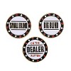 GSE Metal Texas Hold'em Poker Dealer, Small Blind, Big Blind Dealer Puck Buttons (Set of 3) - 2 of 4