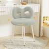Vanity Chair with Back, Makeup Chair, Swivel Design,No Wheels,Small Upholstered Vanity Chair for Girls with Cute Bow Backrestst for Bedroom - 3 of 4