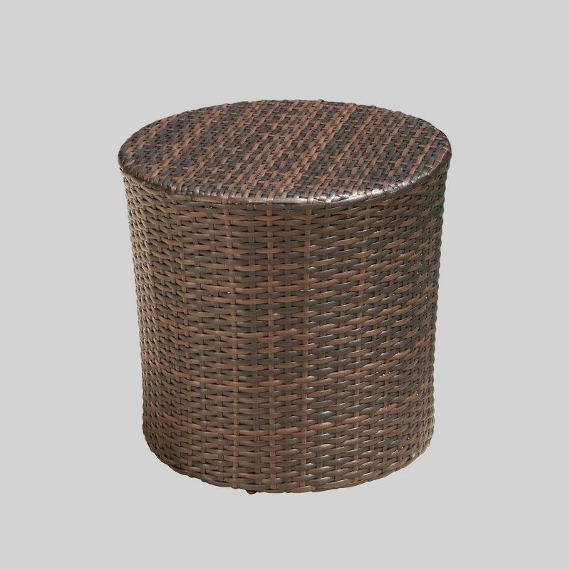 Tampa 3pc Acacia Wood & Wicker Patio Chat Set - Brown - Christopher Knight Home, 5 of 8