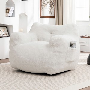 CAVINAS Bean Bag Chair Bean Bag Sofa with Soft Stuffed Filling Comfy Floor Chair with Thick Backrest and Armrests for Living Room - 1 of 4