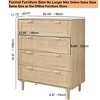 Finnhomy 4 Drawer Dresser for Bedroom 35.43” Wide Wooden Bedroom Dressers with Drawers, Rattan Dresser - 3 of 4