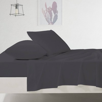 Twin Dark Gray Organic Cotton Deep Pocket Sheet Set