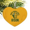North Dakota State Bison Secondary Heart Love Wood Christmas Tree Holiday Ornament - 2 of 3
