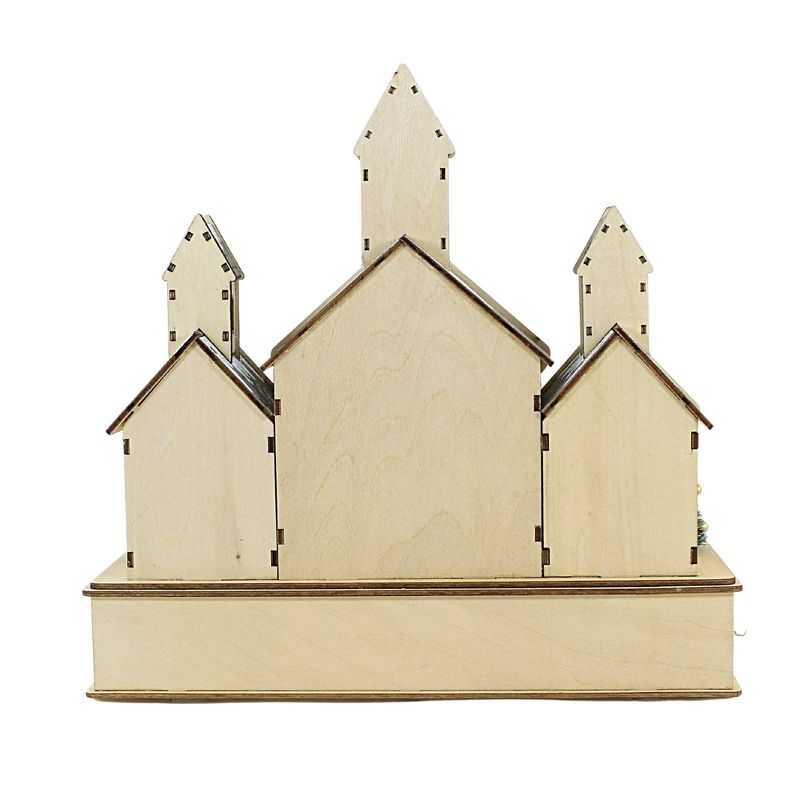 12.0 Inch Led Church W/Nativity Christmas Manger Trees Sheep Figurines, 3 of 4