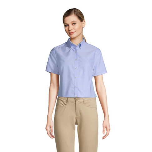 Lands' End School Uniform Women's Short Sleeve Oxford Dress Shirt - 10 ...