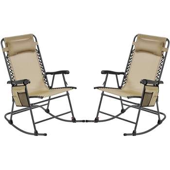 Yaheetech 2pcs 26in Foldable Outdoor Lounge Chair Patio Lounge Camping Chair