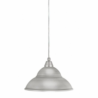 Toltec Lighting Any 1 - Light Pendant in  Brushed Nickel with 13” Brushed Nickel Double Bubble Metal Shade Shade