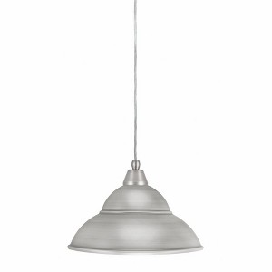 Toltec Lighting Any 1 - Light Pendant in  Brushed Nickel with 13” Brushed Nickel Double Bubble Metal Shade Shade - 1 of 1