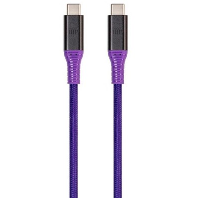 Monoprice Durable USB 3.2 Gen 2 Type-C Data and Power Kevlar Reinforced Nylon-Braid Cable - 1 Meter - Purple | 5A/100W - AtlasFlex Series