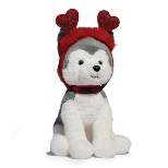 FAO Schwarz 12" Sparklers Husky with Removable Red Heart Boppers Toy Plush