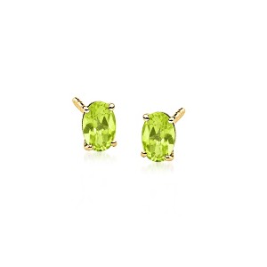 RS Pure by Ross-Simons 0.80 ct. t.w. Oval Peridot Stud Earrings in 14kt Yellow Gold - 1 of 4
