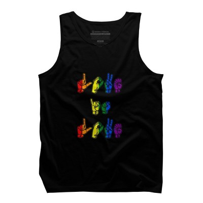 Adult Design By Humans Love Is Love Sign Language Pride By ToruSanogawa Tank Top