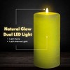 LumiPur 4"x8" Signature Natural Glow Flameless Wax Pillar LED Candle Sage Green - image 4 of 4