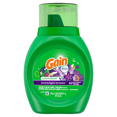 Gain + Aroma Boost Liquid Laundry Detergent, Moonlight Breeze Scent, 16 Loads, 25 fl oz, HE Compatible