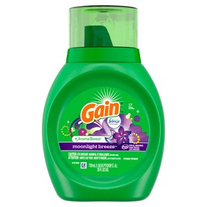 Gain + Aroma Boost Liquid Laundry Detergent, Moonlight Breeze Scent, 16 Loads, 25 fl oz, HE Compatible - 1 of 4