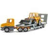 Truck with Low Loader Trailer and Front Loader Yellow Diecast Model by Siku - 2 of 4